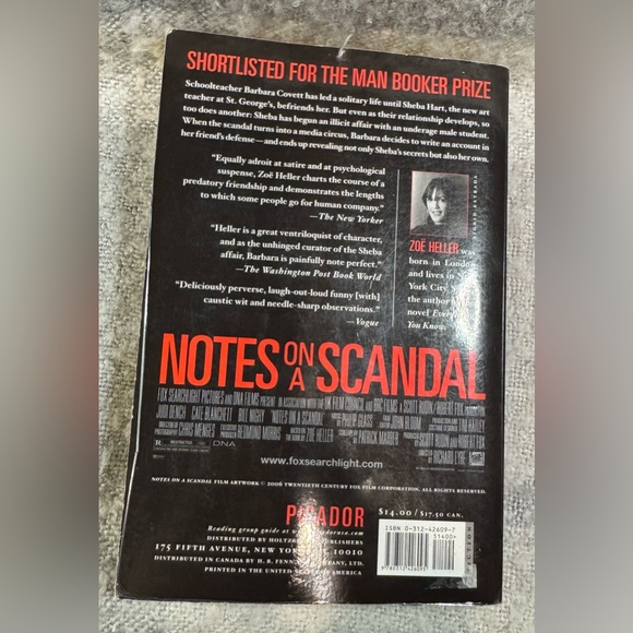 Notes on a Scandal by Zoe Heller Soft Cover Book - Picture 5 of 6